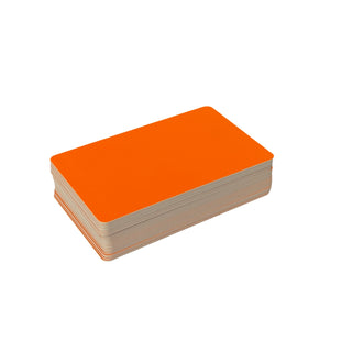 Blank orange printer cards for Evolis Edikio Card Printer for food signs promotion price tags buffet abels for butcher bakery deli restaurant hotel 